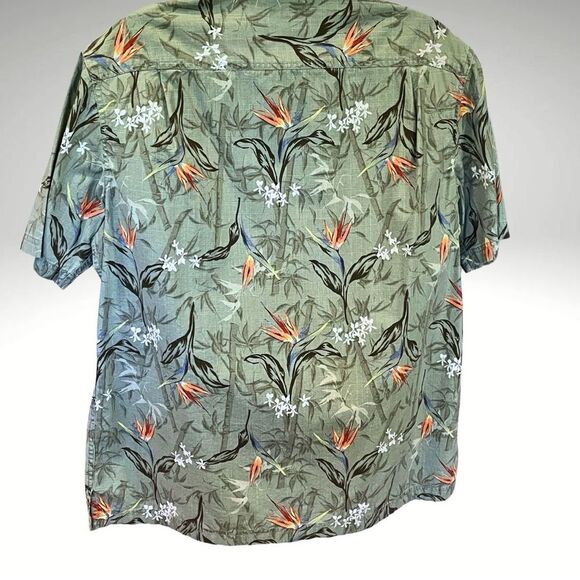 Croft & Barrow Green and Orange Casual Button Down Tropical Shirt, Size XL - Picture 2 of 8